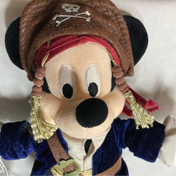 Pirates Of The Caribbean Mickey Mouse Pirate Captain Jack Sparrow 12 Inch Plush - Picture 2 of 6